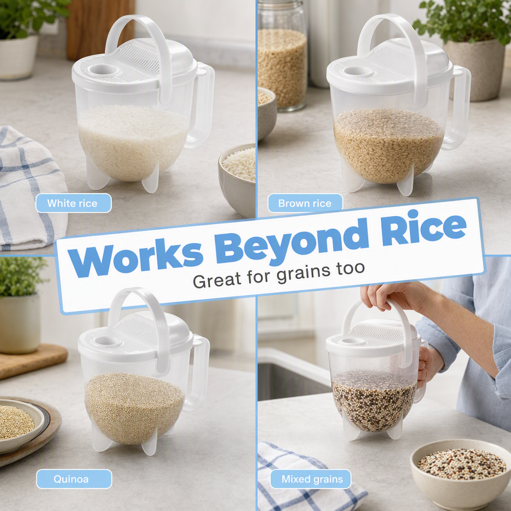 ⏳🔥LIMITED-TIME 50% OFF! ⏰Hands-Free Rice Washer with Strainer🍚💧
