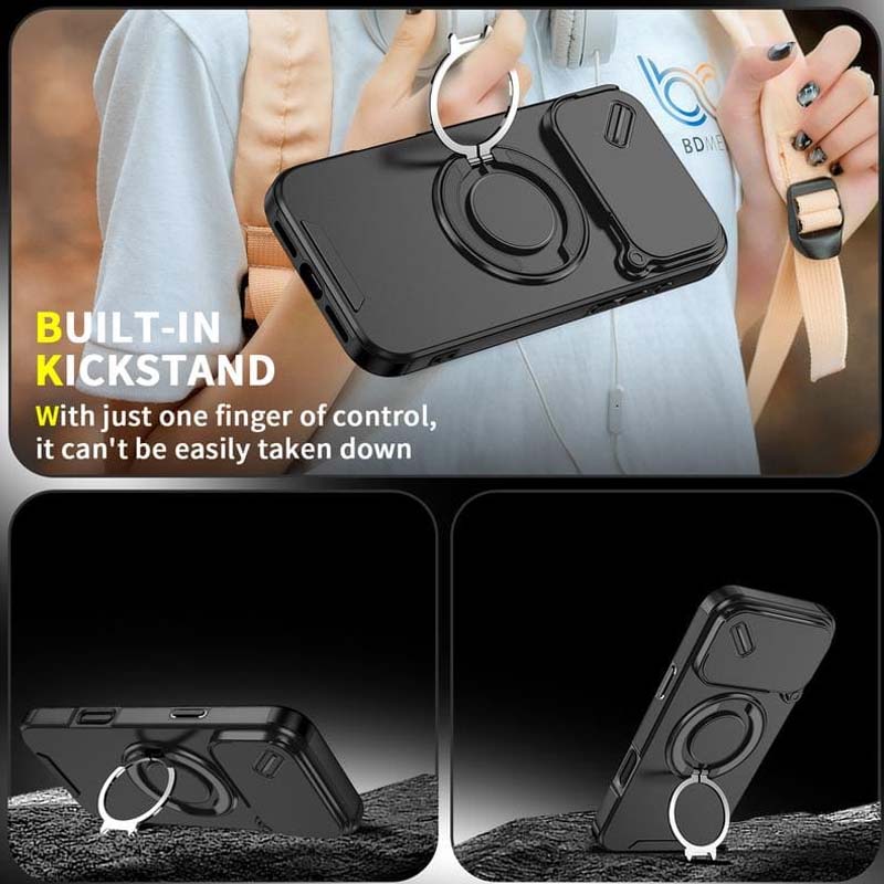 📱 LIMITED TIME 50% OFF! 🧲 Magnetic Phone Case with Ring Stand for iPhone – Military-Grade Drop Protection, 360° Rotatable Stand & Slide Camera Cover ✨
