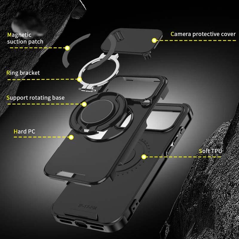 📱 LIMITED TIME 50% OFF! 🧲 Magnetic Phone Case with Ring Stand for iPhone – Military-Grade Drop Protection, 360° Rotatable Stand & Slide Camera Cover ✨