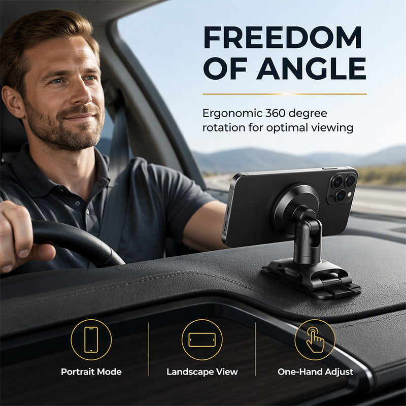 🔥HOT SALE 50% OFF🔥🚗 Universal Strong Adhesive Car Phone Mount – Works on Curved Dashboards, Re‑Positionable