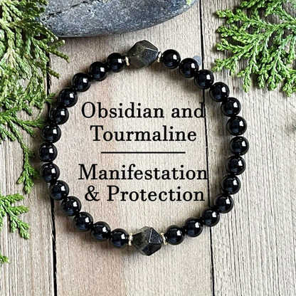 ⏳Time-Limited Special⏰ Elegance Black Obsidian Beaded Bracelet – Genuine Natural Stones, Protective Energy & Elastic Stretch Design – Modern Style for Daily Wear ✨