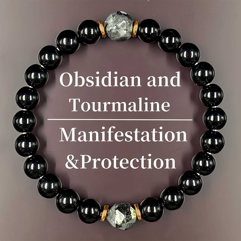 ⏳Time-Limited Special⏰ Elegance Black Obsidian Beaded Bracelet – Genuine Natural Stones, Protective Energy & Elastic Stretch Design – Modern Style for Daily Wear ✨