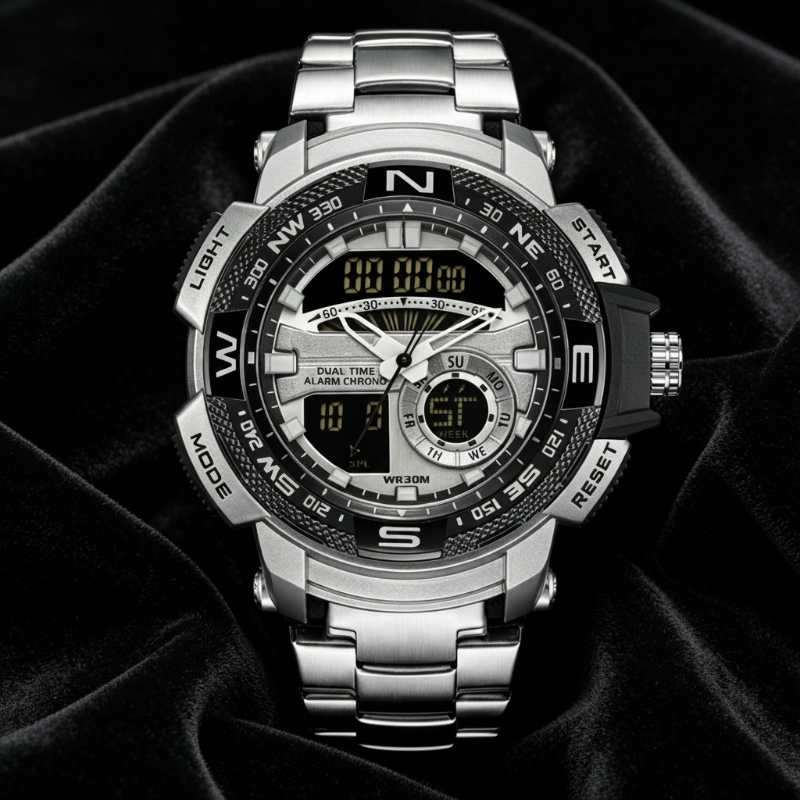 ⌚ LIMITED‑TIME 50% OFF! ⚡ Men's Dual‑Display Sports Watch – Analog‑Digital, 3ATM Waterproof, Multi‑Function ✨