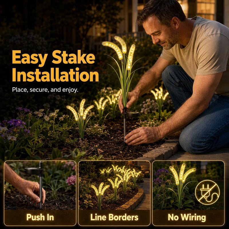 Solar Foxtail Grass Decorative Garden Lights