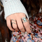 Vintage Carved Teardrop Ring for Women