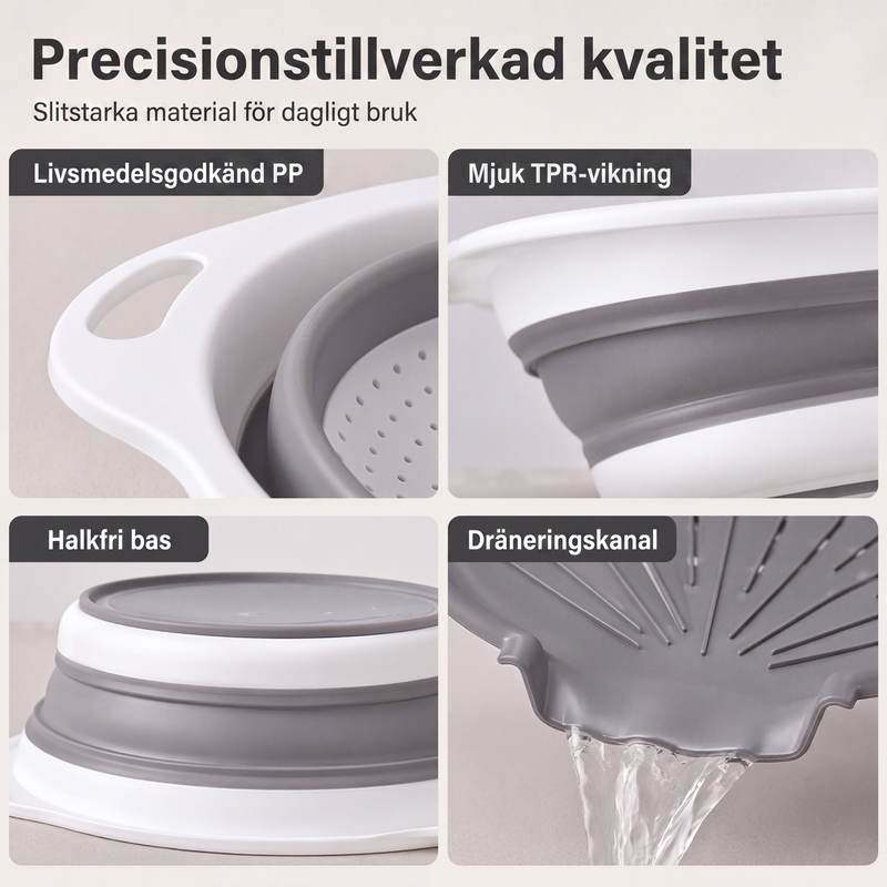 ⏳Time-Limited Special⏰Careluxpro 3-Piece Collapsible Colander Set – With Draining Base, Space Saving, For Fruit Veggies Pasta 🧺