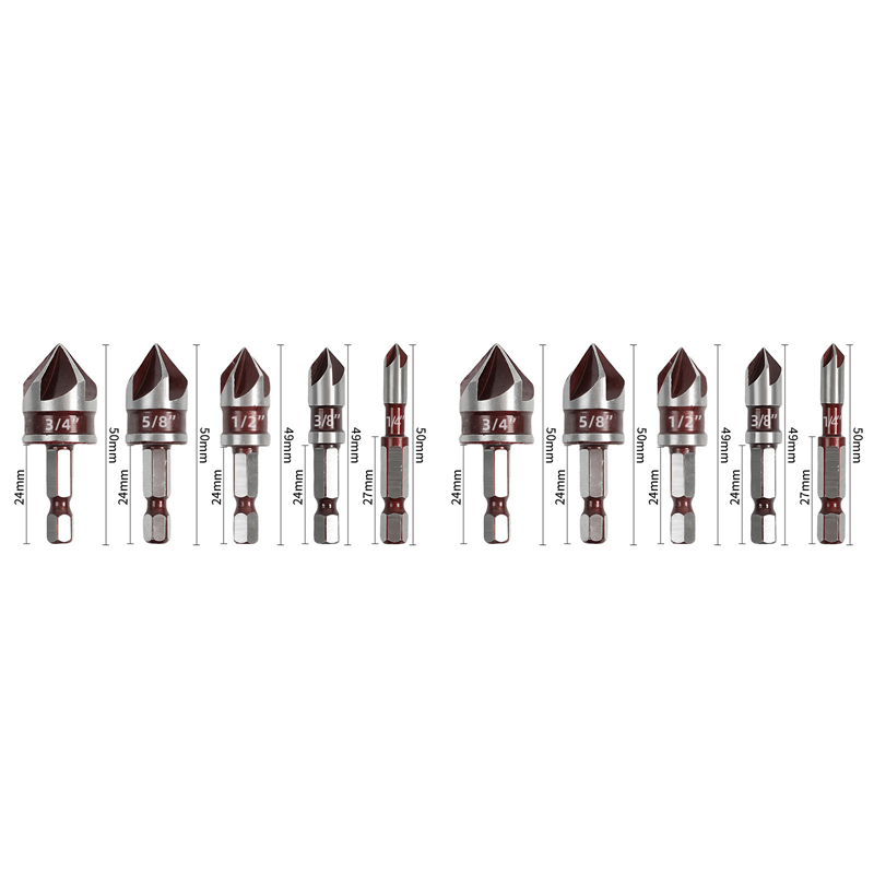 High-Carbon Steel Countersink Drill Bit Set — Precision Drilling for Wood and Metal! ✨