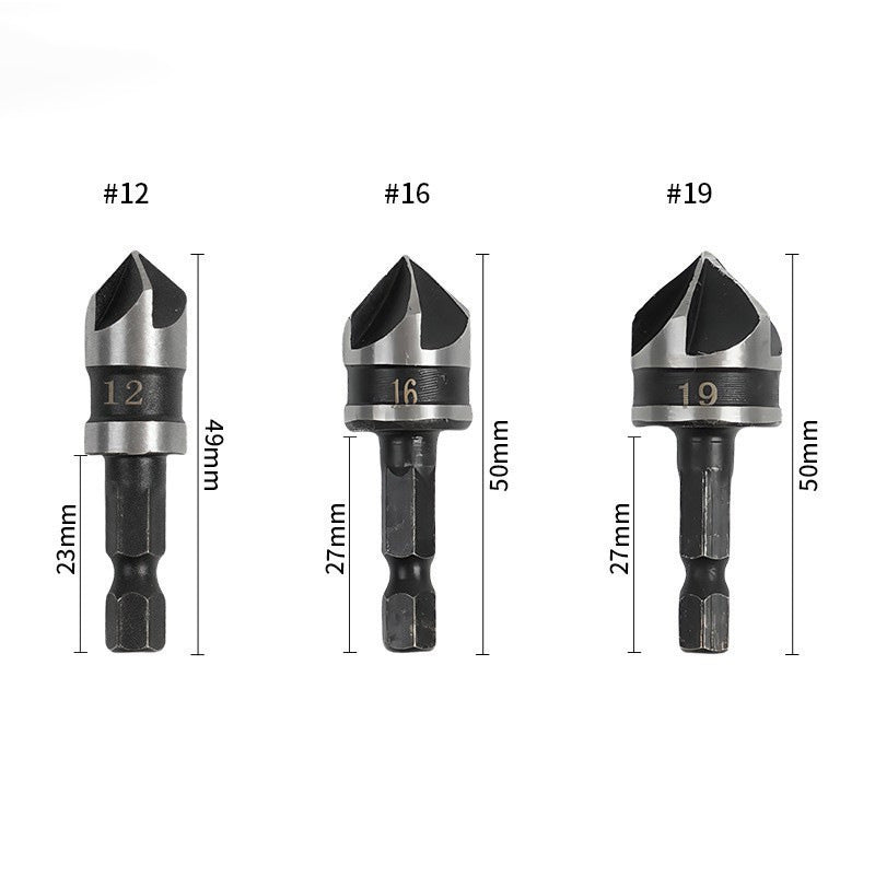 High-Carbon Steel Countersink Drill Bit Set — Precision Drilling for Wood and Metal! ✨