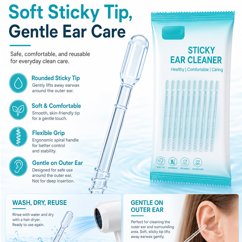 ⏳🔥LIMITED-TIME 50% OFF! ⏰Gentle Sticky Ear Cleaning Sticks for Dry Earwax