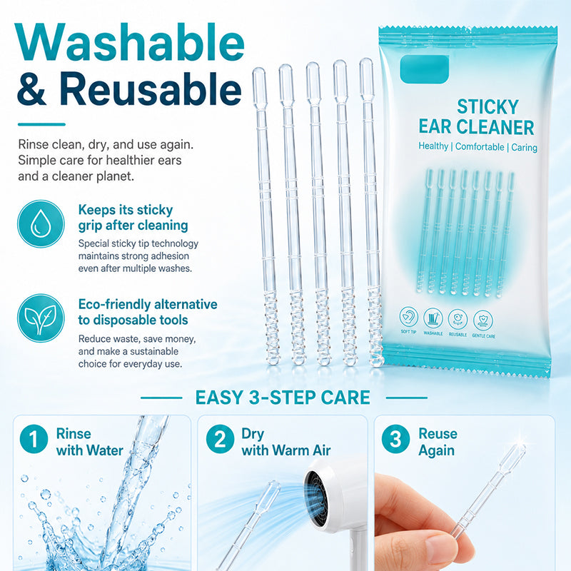 ⏳🔥LIMITED-TIME 50% OFF! ⏰Gentle Sticky Ear Cleaning Sticks for Dry Earwax