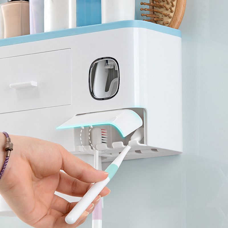 50% OFF! ✨ Toothbrush Holder Toiletry Organizer – Large Capacity Tray, Drawer & Storage, Automatic Toothpaste Dispenser & Magnetic Cups – Clean Mess-Free Bathroom 🚿