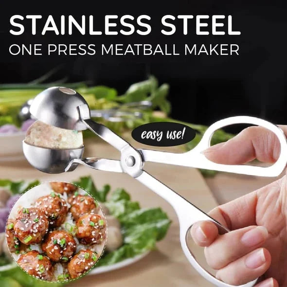 🍖 50% OFF! ⏳ Stainless Steel Meatball Maker – 304 Food-Grade Steel, Non-Stick Smooth Surface & One-Press Design – Perfect Meatballs in Seconds ✨