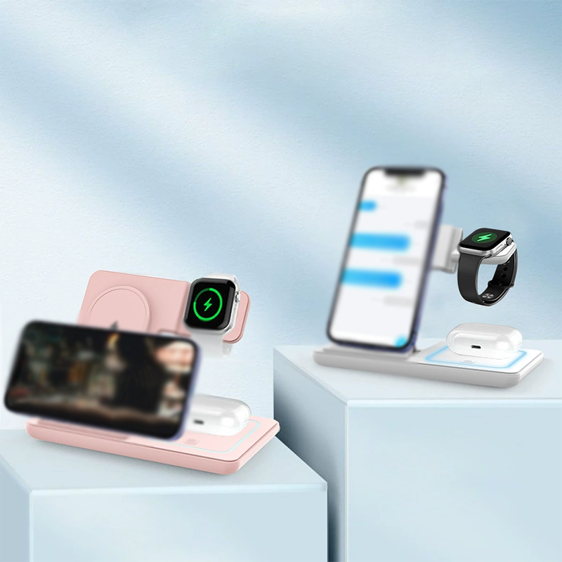⚡ Foldable 3-in-1 Wireless Charging Station – 15W Charger for Phone, Watch & Earbuds