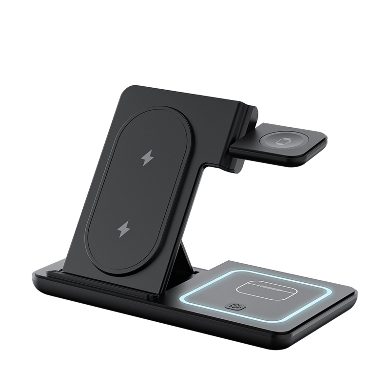 ⚡ Foldable 3-in-1 Wireless Charging Station – 15W Charger for Phone, Watch & Earbuds