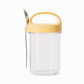 Portable Glass Overnight Oats Jar with Spoon and Leakproof Lid Yogurt Container for Office Workers