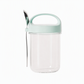 Portable Glass Overnight Oats Jar with Spoon and Leakproof Lid Yogurt Container for Office Workers