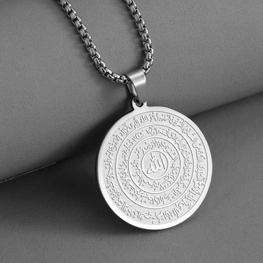 Stainless Steel Arabic Calligraphy Pendant Necklace
