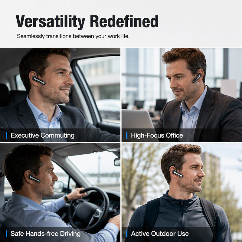 🔊 LIMITED‑TIME 50% OFF! ✨Waterproof Bluetooth Earpiece – Bluetooth5.1, Dual‑Mic Noise Reduction, 180° Rotatable Ear‑Hook ✨