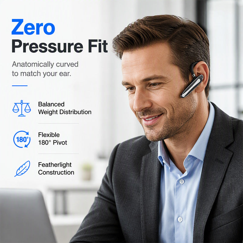 🔊 LIMITED‑TIME 50% OFF! ✨Waterproof Bluetooth Earpiece – Bluetooth5.1, Dual‑Mic Noise Reduction, 180° Rotatable Ear‑Hook ✨