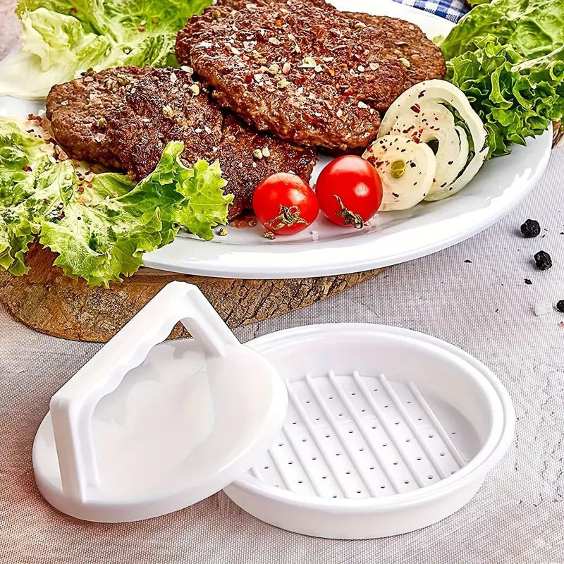 🍔 BUY 1 GET 1 FREE! ✨ Burger Press – Uniform patties, fat‑draining plate & non‑slip grip ✨