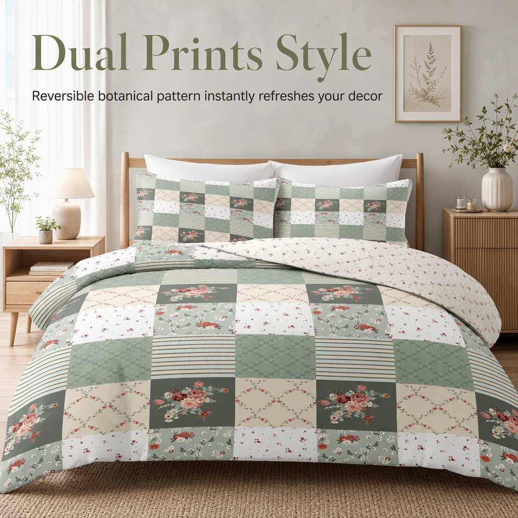 🛏️ LIMITED‑TIME 50% OFF! 💐 All Season Brushed Floral Bedding Set – Soft, Reversible, Decorative ✨