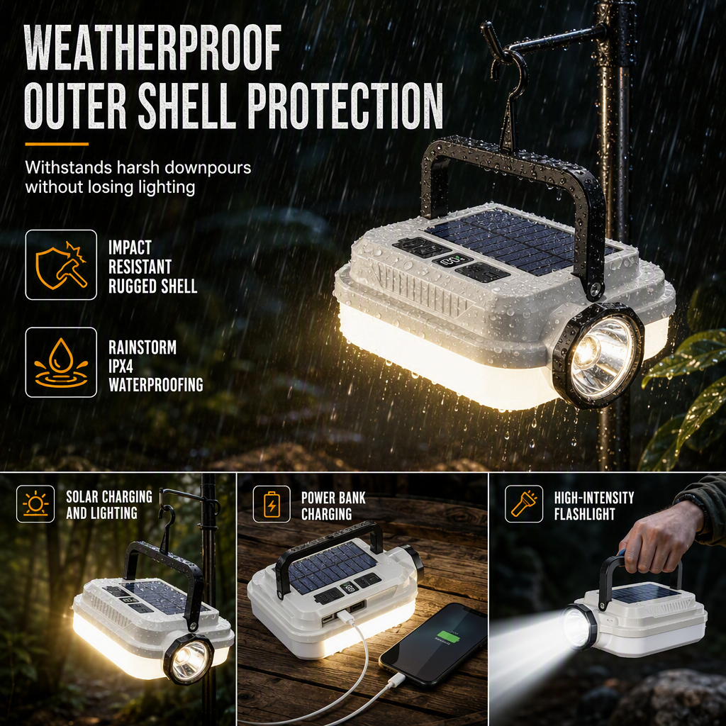 🏕️ LIMITED‑TIME 50% OFF! ☀️ Solar Rechargeable LED Camping Lantern – Weatherproof, Portable, Multi‑Use ✨