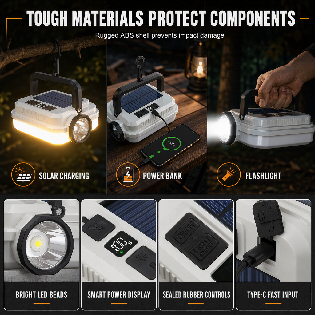 🏕️ LIMITED‑TIME 50% OFF! ☀️ Solar Rechargeable LED Camping Lantern – Weatherproof, Portable, Multi‑Use ✨