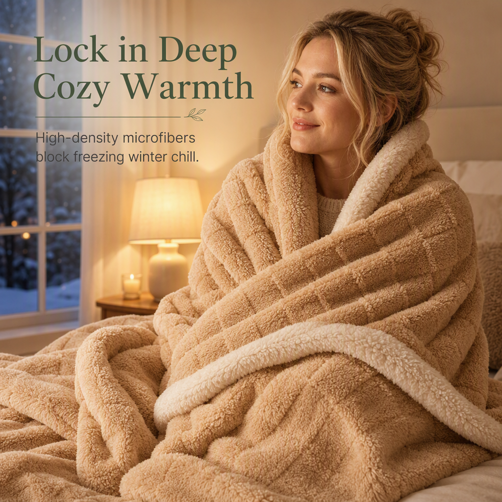 🌸 50% OFF NOW! 🌸Heavyweight Double-Layer Thickened Sherpa Flannel Fleece Warm Throw Blanket