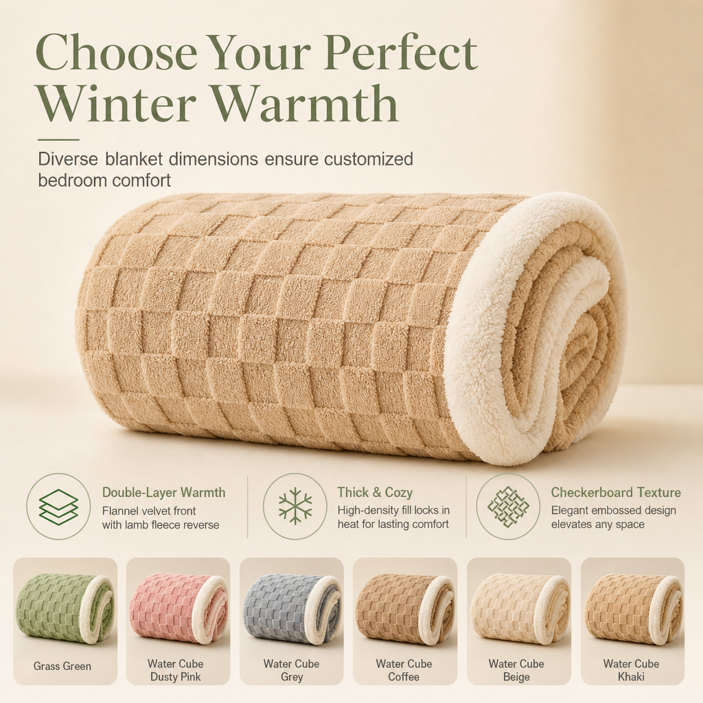 🌸 50% OFF NOW! 🌸Heavyweight Double-Layer Thickened Sherpa Flannel Fleece Warm Throw Blanket