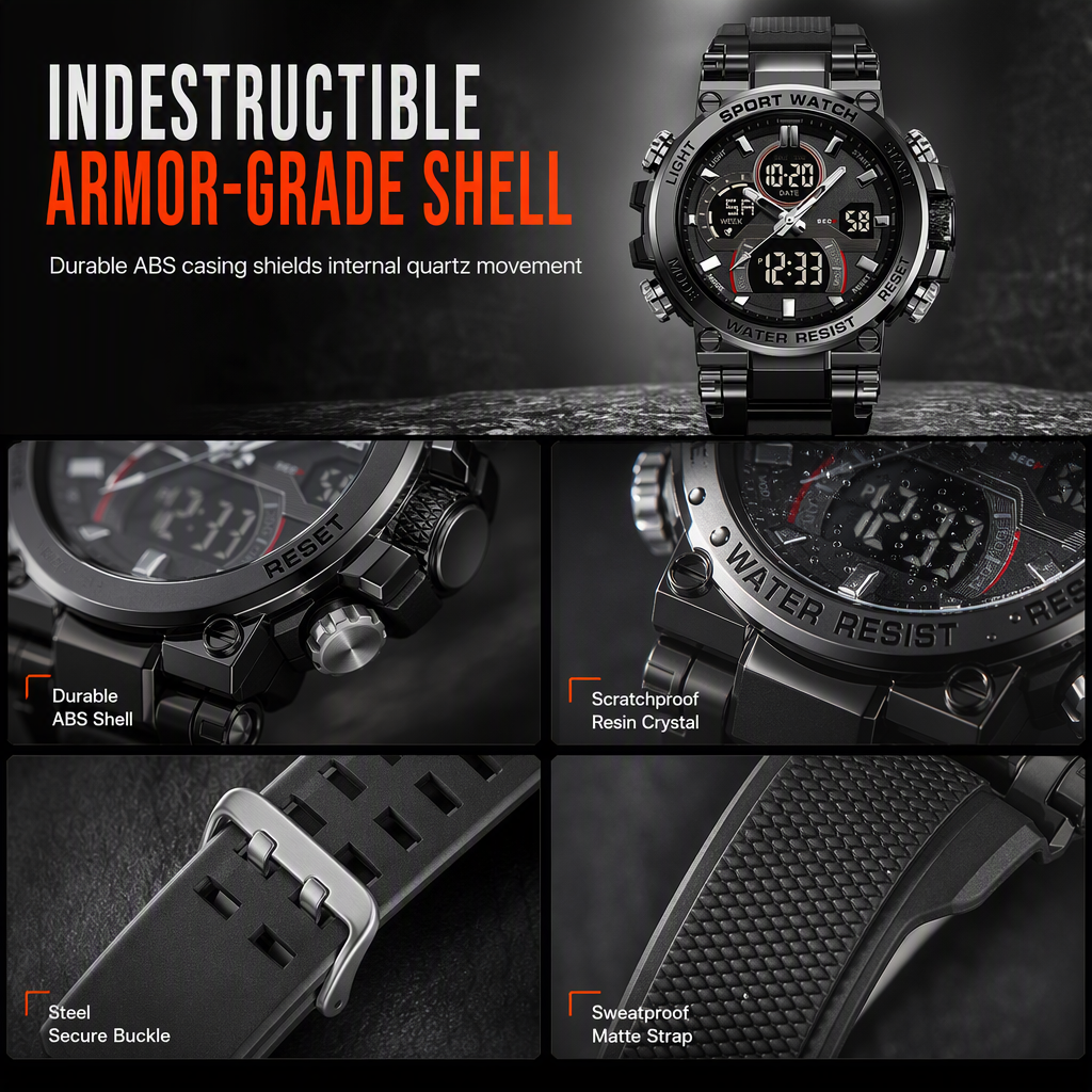 ⏳Time-Limited Special⏰Tactical Style 50M Waterproof Multifunctional Digital Sports Watch