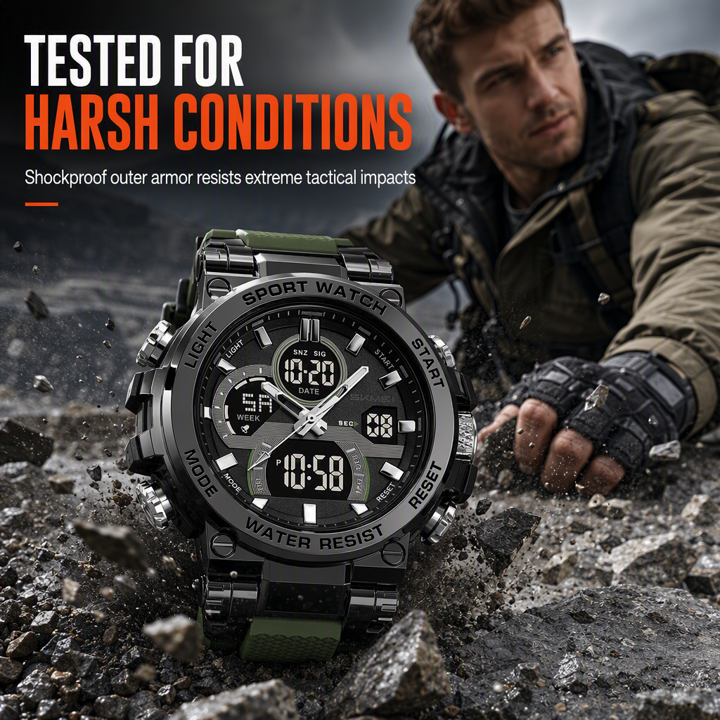 ⏳Time-Limited Special⏰Tactical Style 50M Waterproof Multifunctional Digital Sports Watch