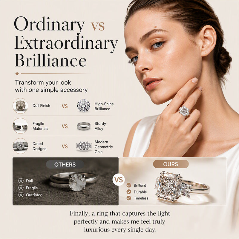 ⏳Time-Limited Special⏰Elegant Square Cut Zircon Ring – Brilliant Sparkle, Timeless Luxury ✨