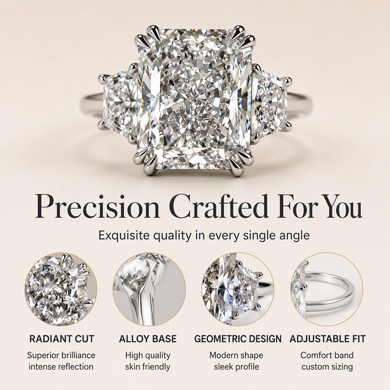 ⏳Time-Limited Special⏰Elegant Square Cut Zircon Ring – Brilliant Sparkle, Timeless Luxury ✨