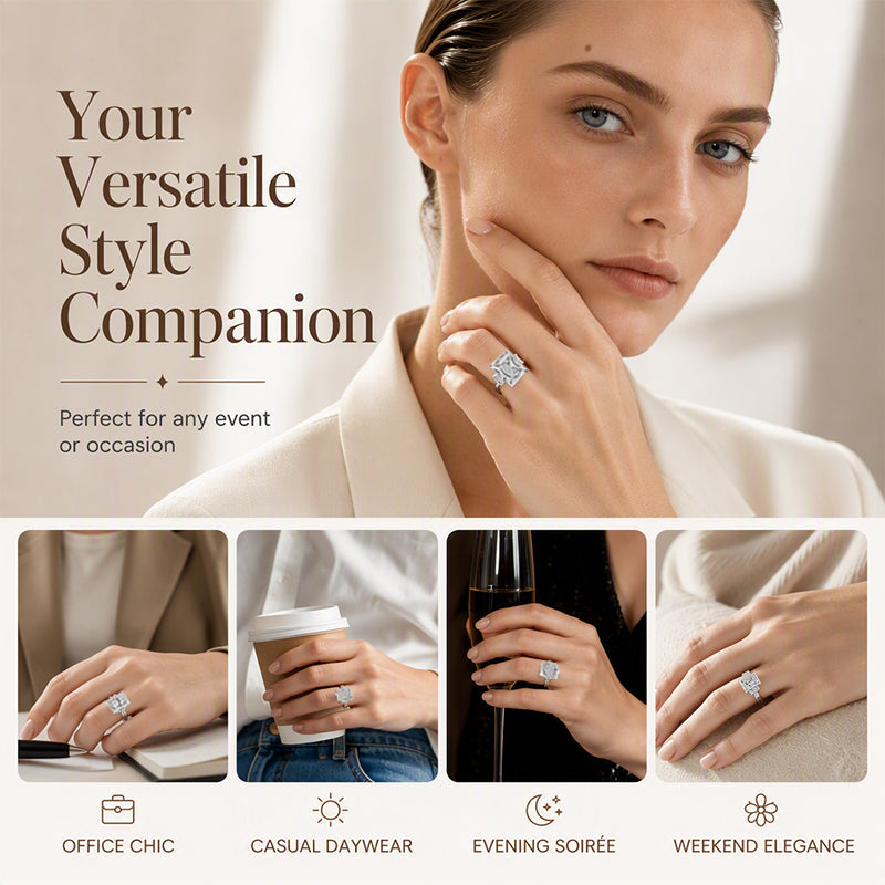 ⏳Time-Limited Special⏰Elegant Square Cut Zircon Ring – Brilliant Sparkle, Timeless Luxury ✨