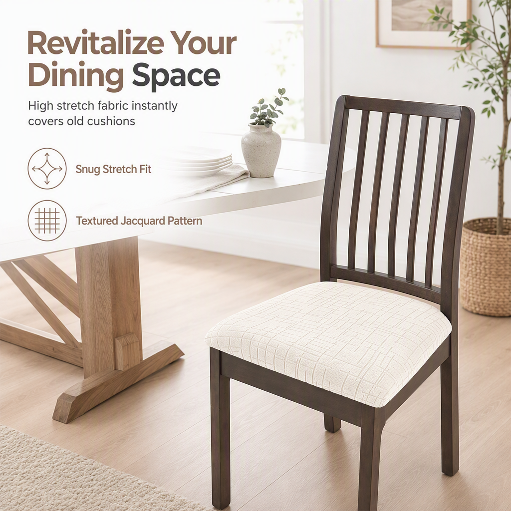 🪑 LIMITED‑TIME 50% OFF! ✨ Elastic Strapless Dining Chair Seat Cover – Snug‑Fit, Stain‑Resistant, Stylish 🏡