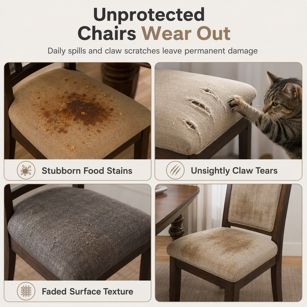🪑 LIMITED‑TIME 50% OFF! ✨ Elastic Strapless Dining Chair Seat Cover – Snug‑Fit, Stain‑Resistant, Stylish 🏡