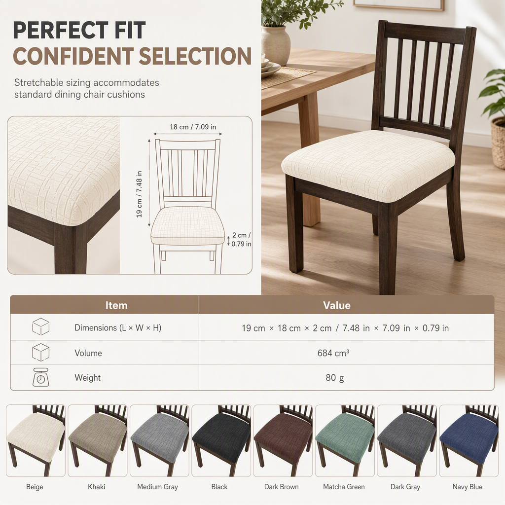 🪑 LIMITED‑TIME 50% OFF! ✨ Elastic Strapless Dining Chair Seat Cover – Snug‑Fit, Stain‑Resistant, Stylish 🏡