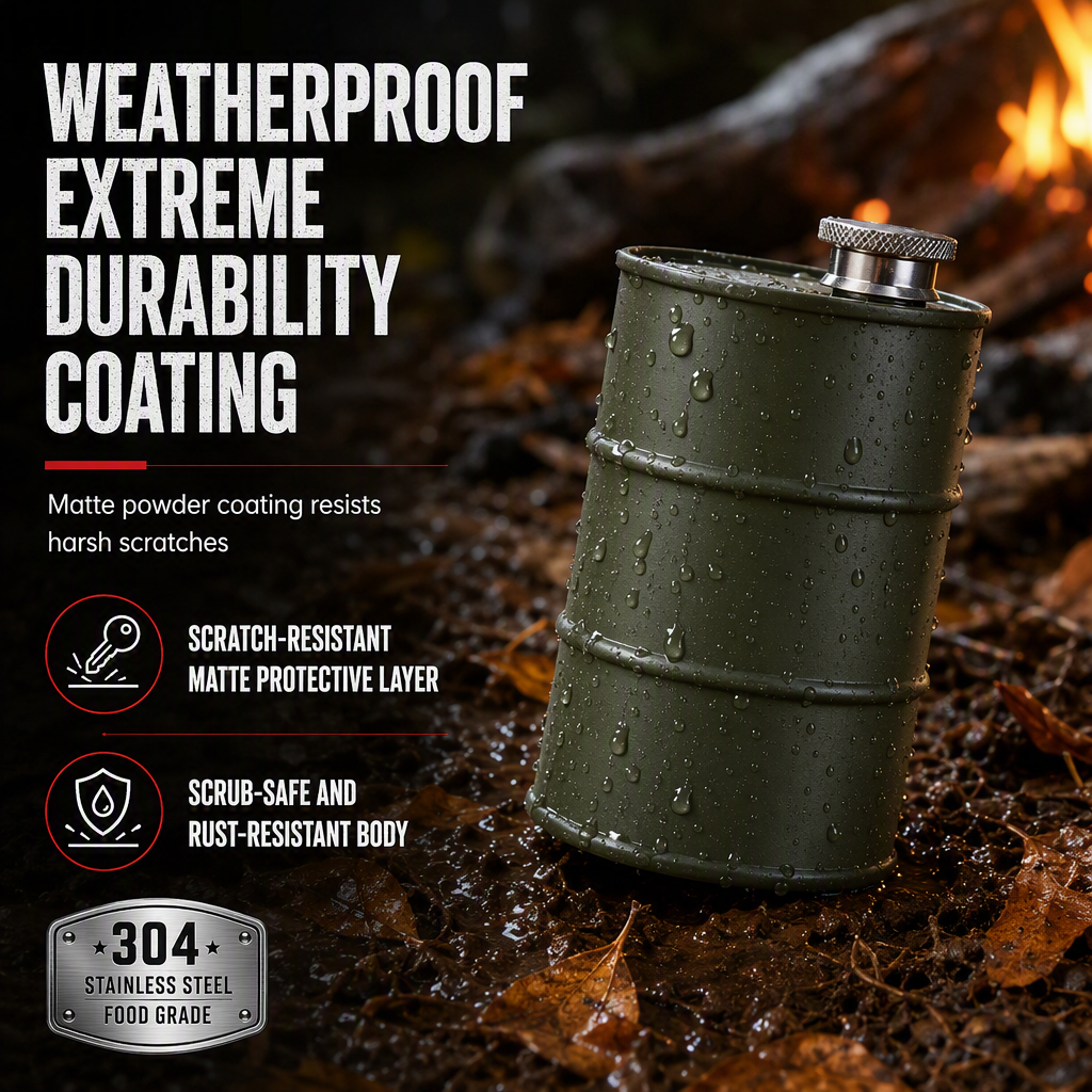 ⏰ 50% OFF! 🥃 Portable 304 Stainless Steel Jerry Can Shaped Hip Flask – Food-Grade Pure Steel, Ultra-Secure Leakproof Cap & Weatherproof Coating – Rugged Outdoor Companion 🏕️✨
