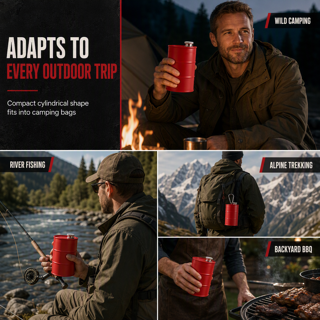 ⏰ 50% OFF! 🥃 Portable 304 Stainless Steel Jerry Can Shaped Hip Flask – Food-Grade Pure Steel, Ultra-Secure Leakproof Cap & Weatherproof Coating – Rugged Outdoor Companion 🏕️✨