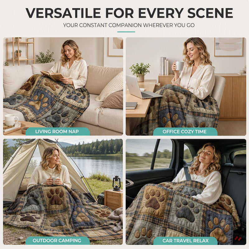 🐾 LIMITED‑TIME 50% OFF! ✨ Cute Paw Print Soft Flannel Blanket – Snuggly, Warm, Lovely Home Decor 🛋️