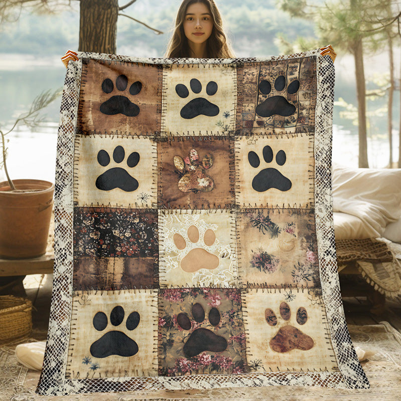 🐾 LIMITED‑TIME 50% OFF! ✨ Cute Paw Print Soft Flannel Blanket – Snuggly, Warm, Lovely Home Decor 🛋️