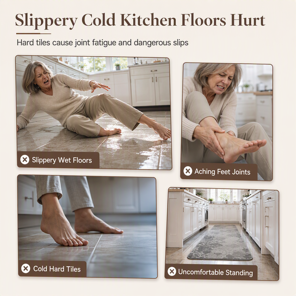 American Style Water Absorbent Kitchen Rug and Mat Set Non Slip Crystal Velvet Floor Mats for Home Entryway