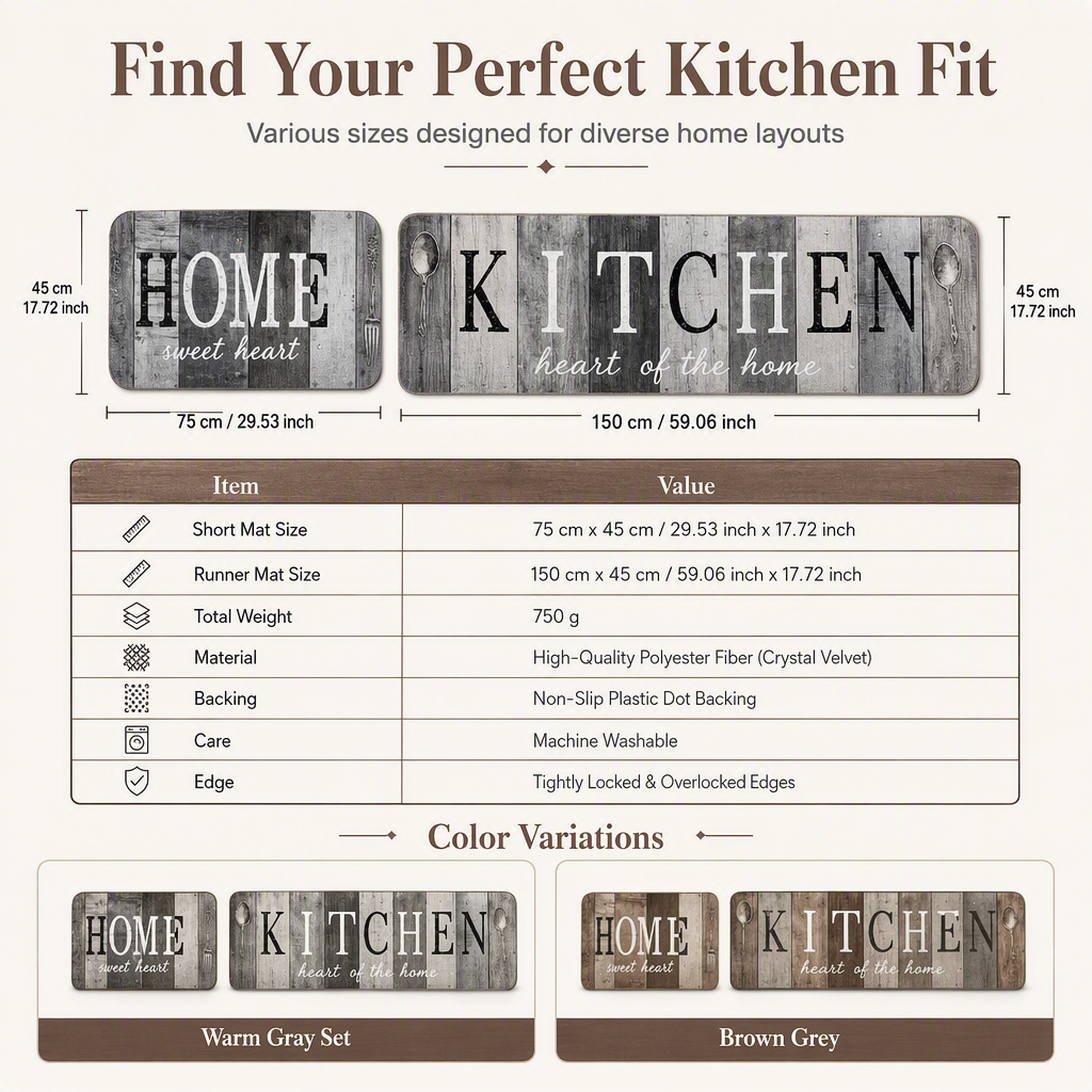 American Style Water Absorbent Kitchen Rug and Mat Set Non Slip Crystal Velvet Floor Mats for Home Entryway