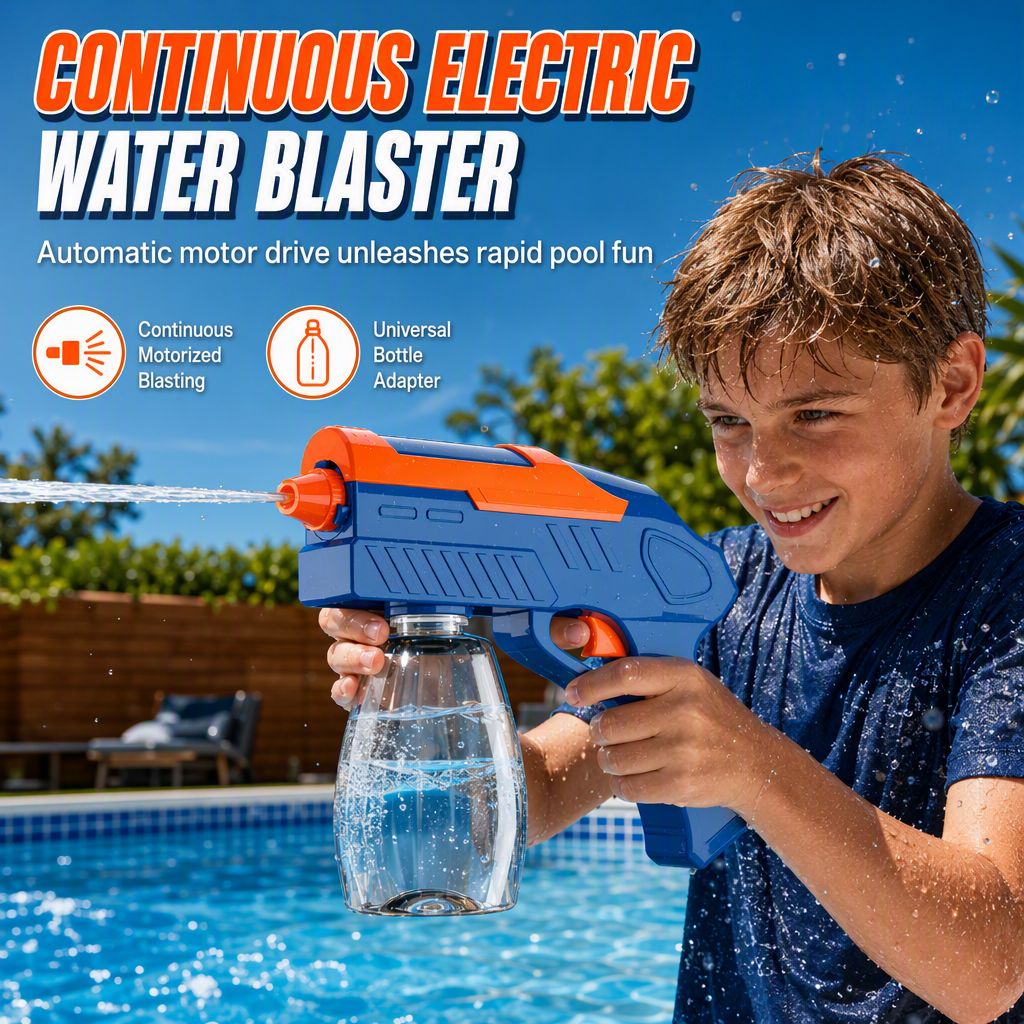 🔫 50% OFF! ✨ Fully Automatic Electric Water Gun Toy – Self-Priming High-Power Motorized Blaster, Universal Bottle Connection & Splashproof Sealed Construction – Summer Pool Fun for Kids 💦