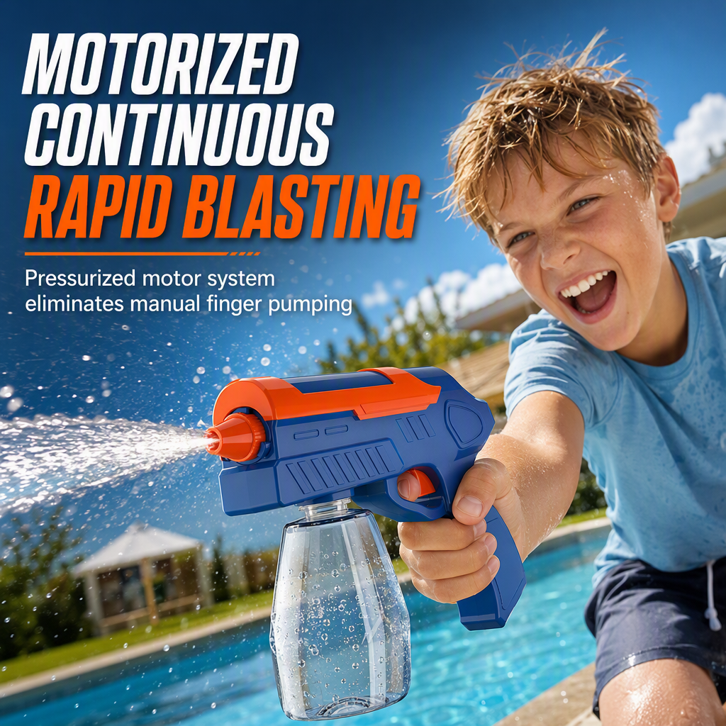 🔫 50% OFF! ✨ Fully Automatic Electric Water Gun Toy – Self-Priming High-Power Motorized Blaster, Universal Bottle Connection & Splashproof Sealed Construction – Summer Pool Fun for Kids 💦
