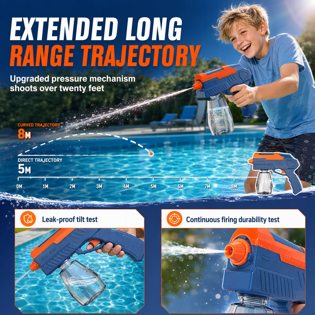 🔫 50% OFF! ✨ Fully Automatic Electric Water Gun Toy – Self-Priming High-Power Motorized Blaster, Universal Bottle Connection & Splashproof Sealed Construction – Summer Pool Fun for Kids 💦