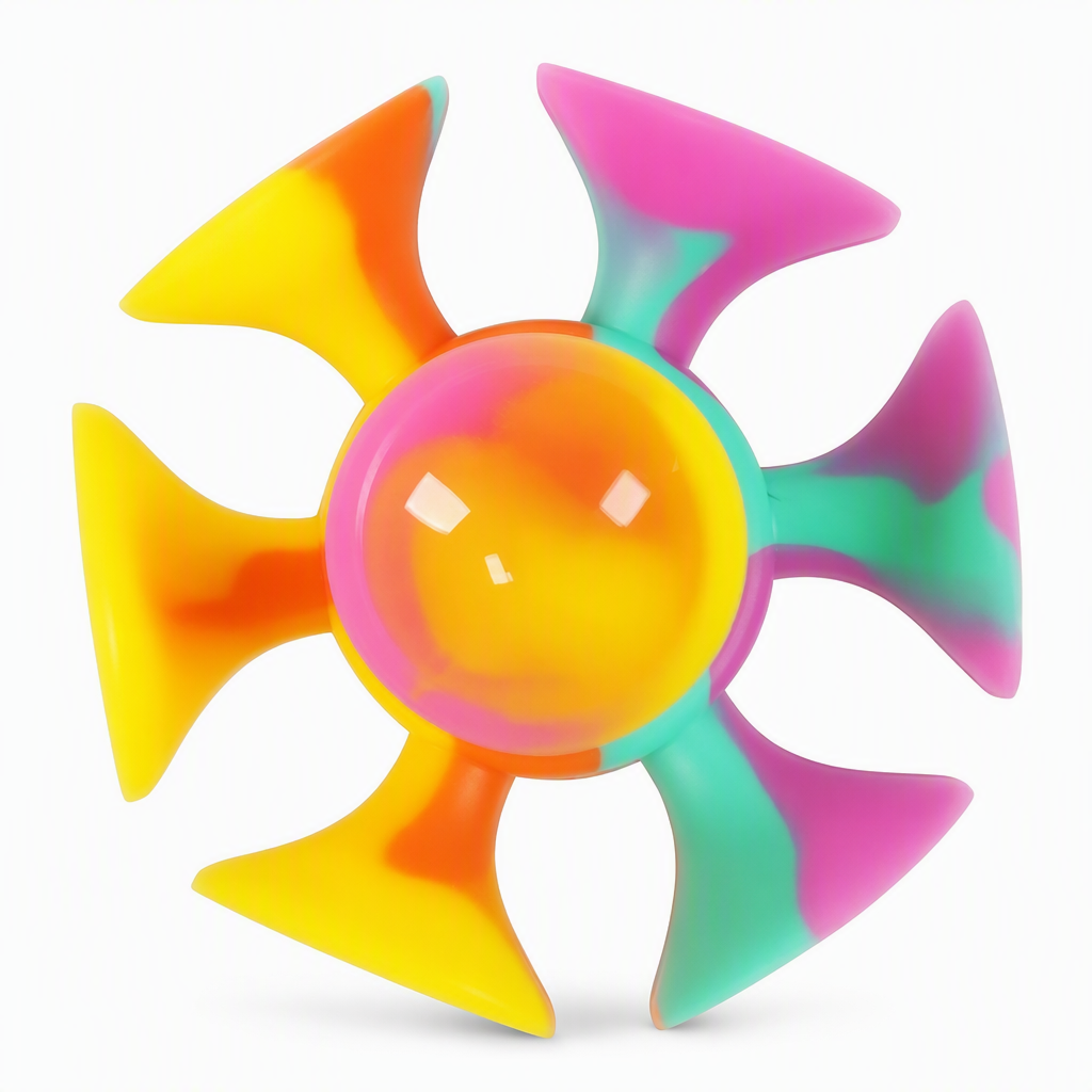 Silicone Suction Cup Fidget Spinner Stress Relief Toy for Kids and Adults