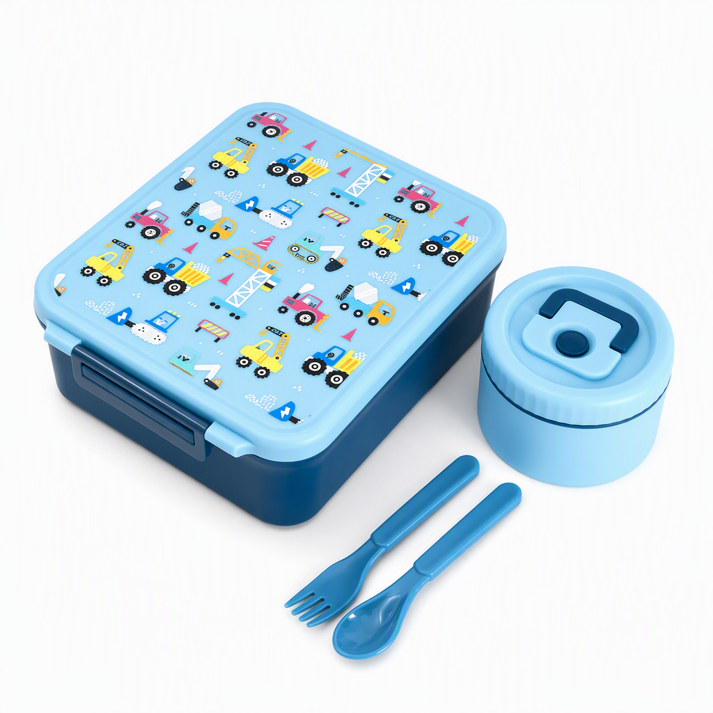 🍱Sealed Food Grade Kids Bento Lunch Box Set with Soup Bowl 4 Compartment Lunch Container for School Students