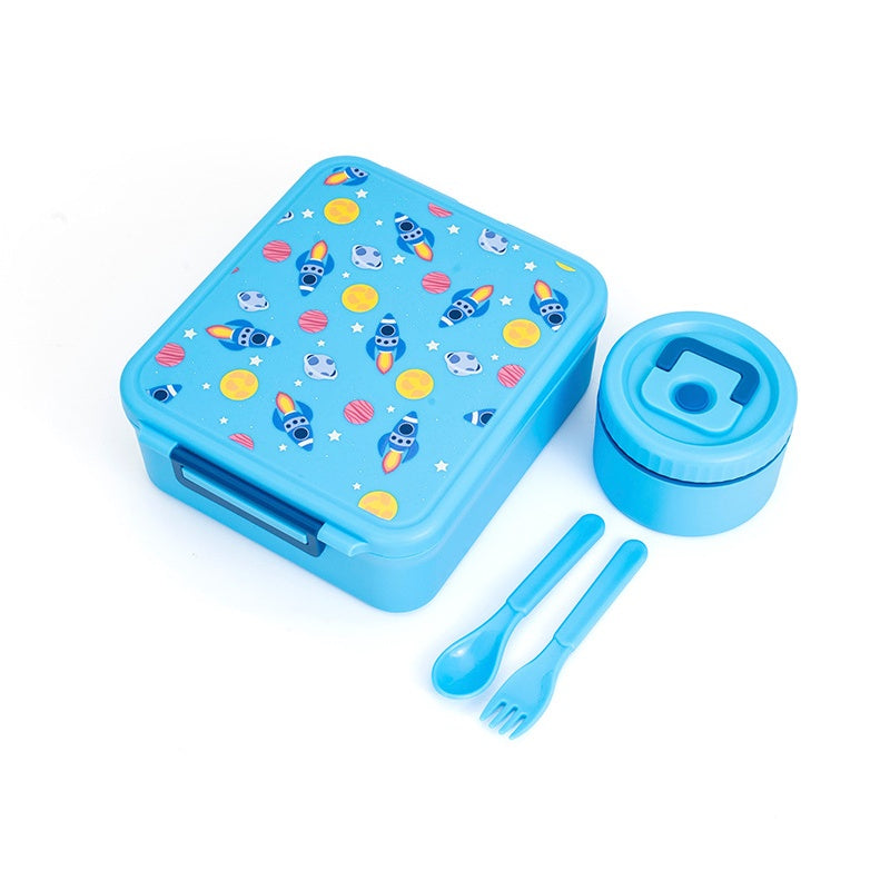 🍱Sealed Food Grade Kids Bento Lunch Box Set with Soup Bowl 4 Compartment Lunch Container for School Students
