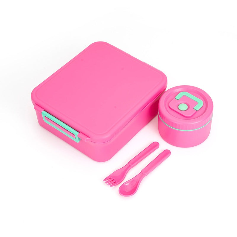 🍱Sealed Food Grade Kids Bento Lunch Box Set with Soup Bowl 4 Compartment Lunch Container for School Students